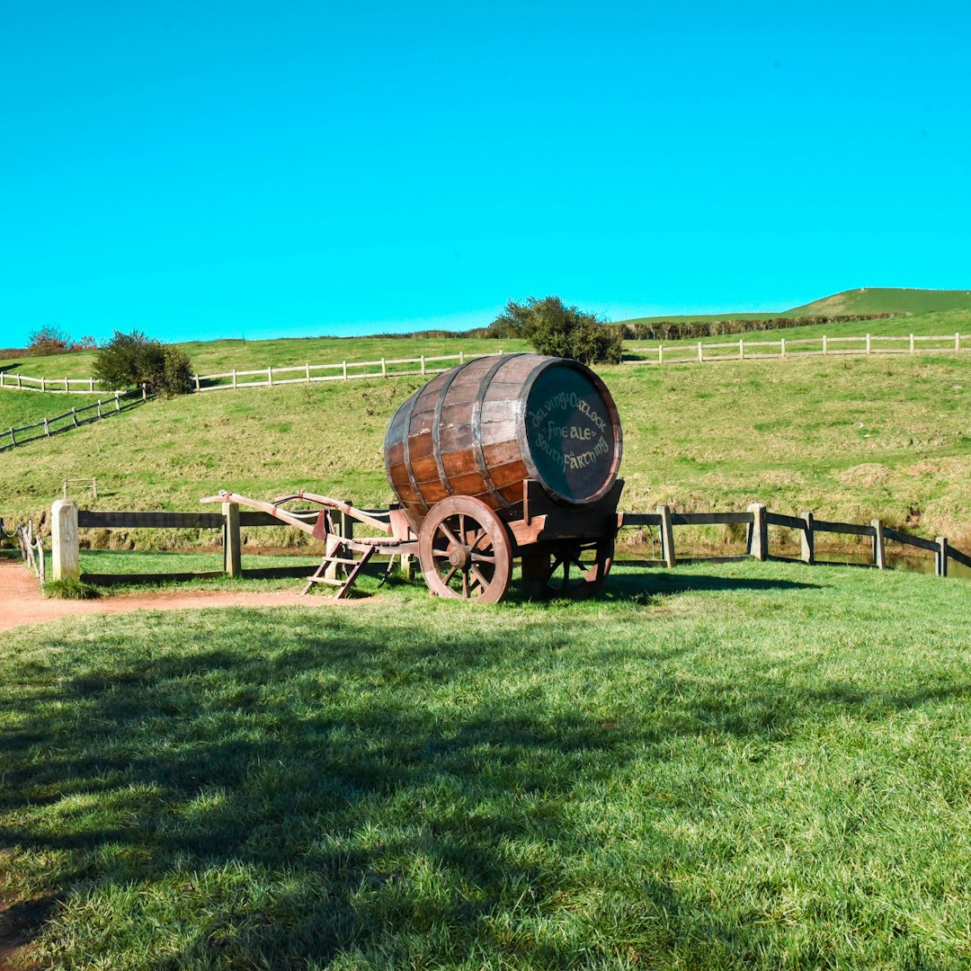 An oak bourbon barrel, photographed in its natural element.