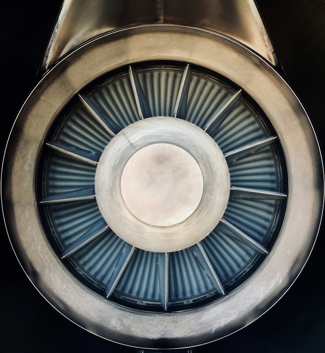 A rear view of a thiccc gas-fired turbine, capturing its formidable presence.