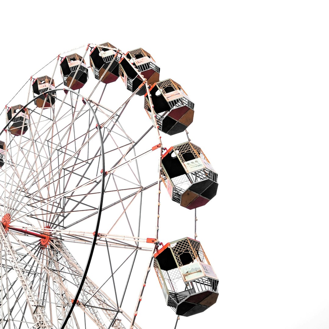 A Ferris wheel of industrial proportions, basking in its own grandeur.