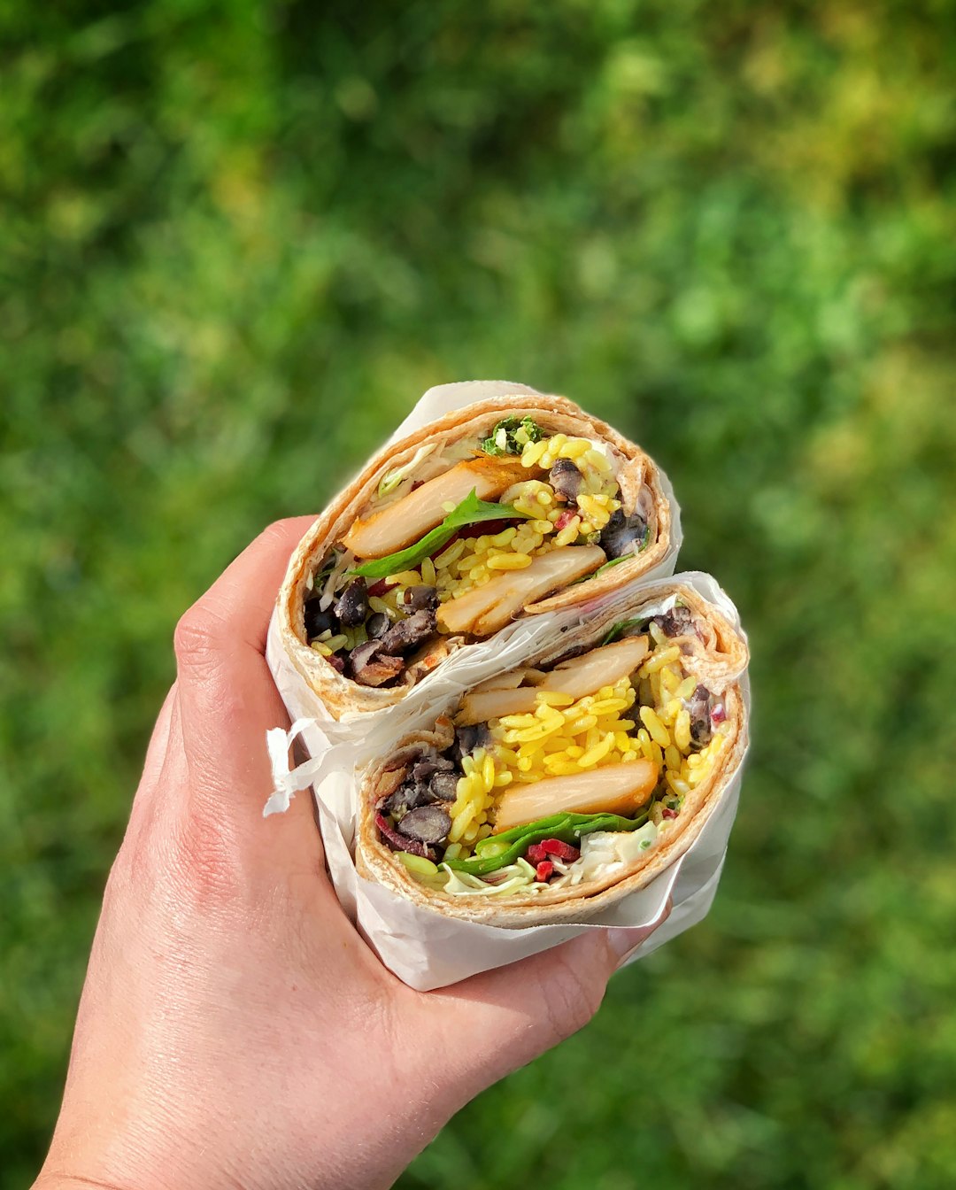 Burrito with various fillings.