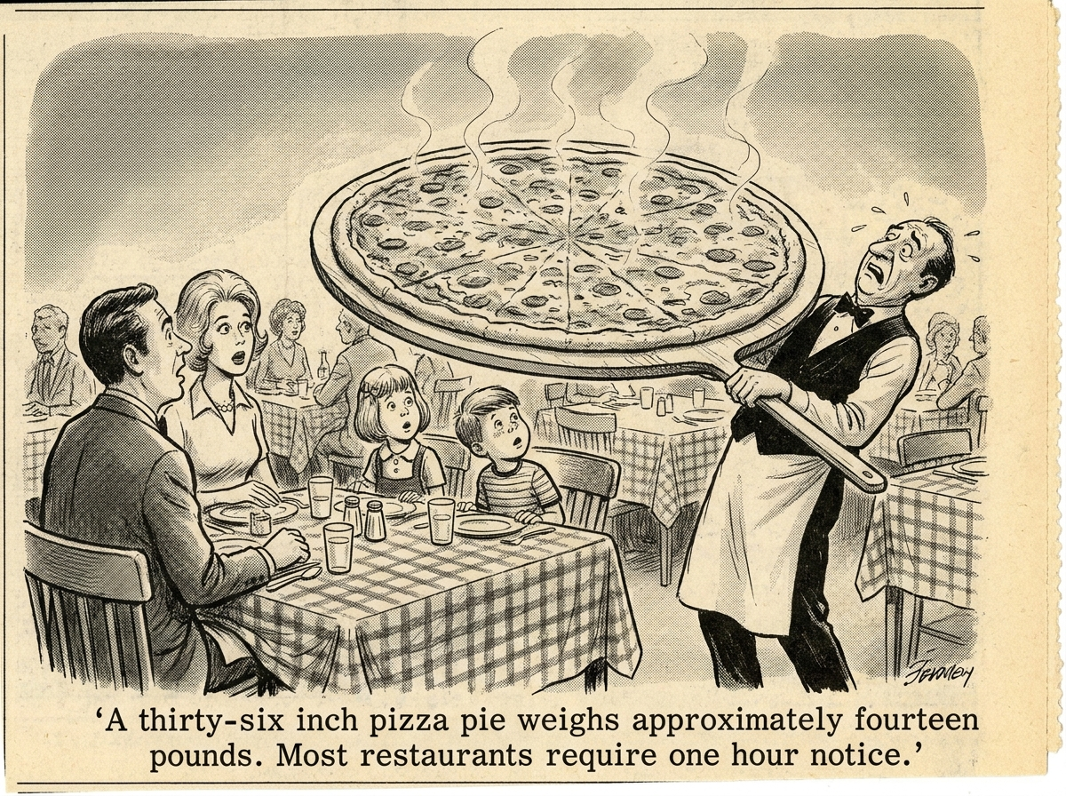 36-inch pizza pie editorial panel