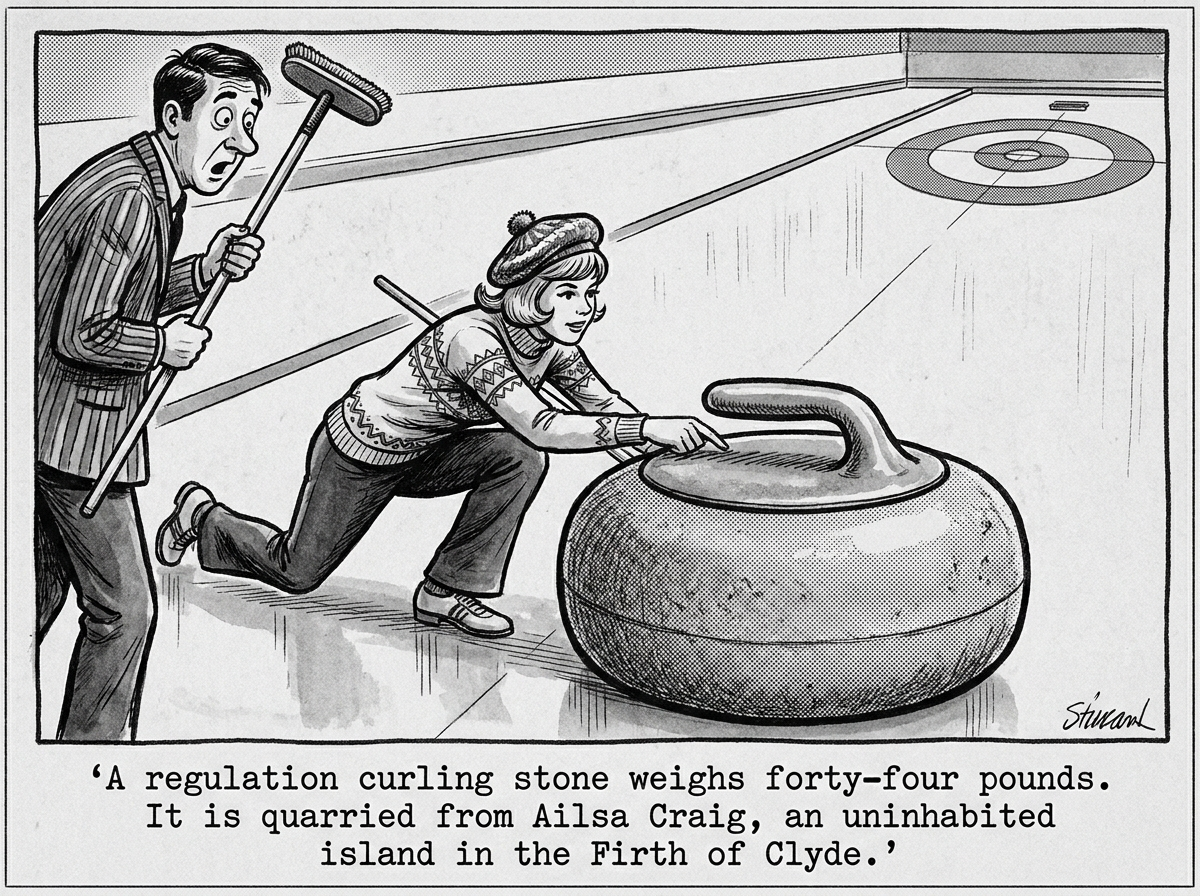 Granite curling stone editorial panel