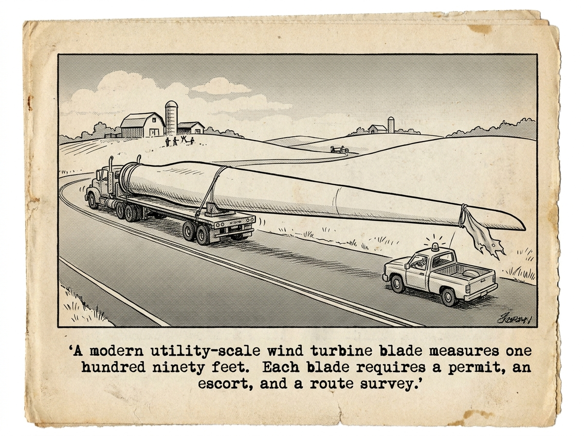 Wind turbine blade editorial panel