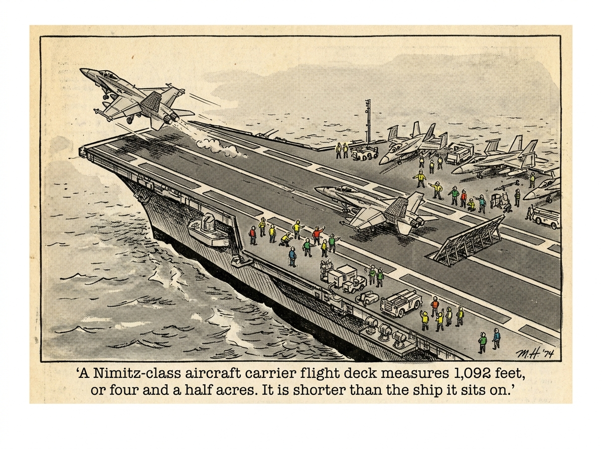 Nimitz-class aircraft carrier deck editorial panel