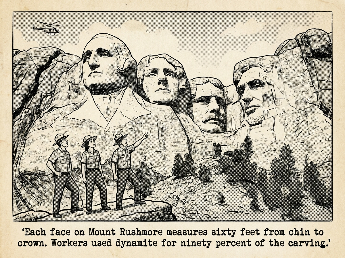 Mount Rushmore editorial panel