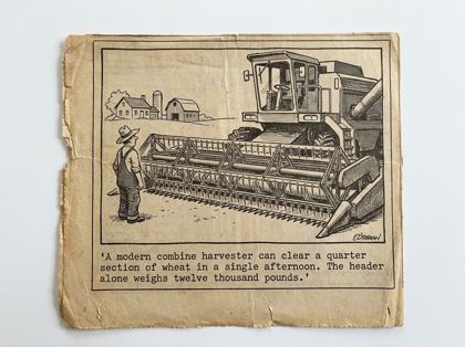 John Deere combine harvester editorial panel