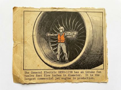 Boeing GE90-115B jet engine editorial panel
