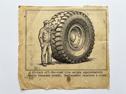 Caterpillar 797F mining tire editorial panel