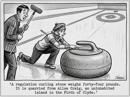 Granite curling stone editorial panel