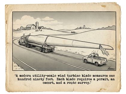 Wind turbine blade editorial panel