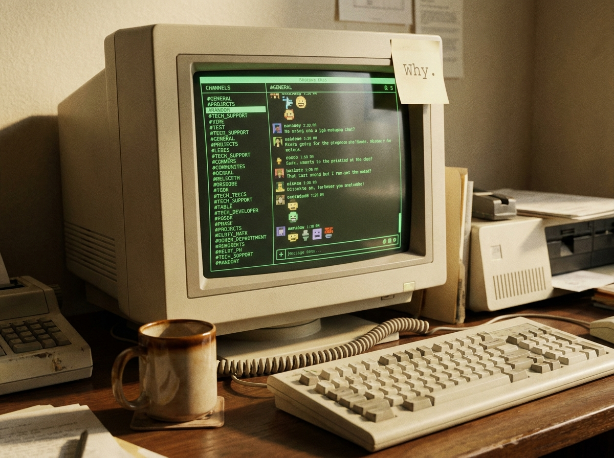 The workspace, populated